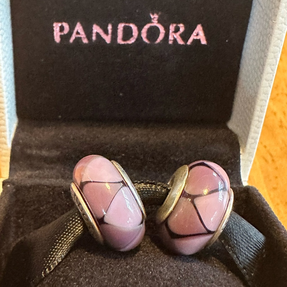 Pandora Purple and Pink Charms (set of 2)